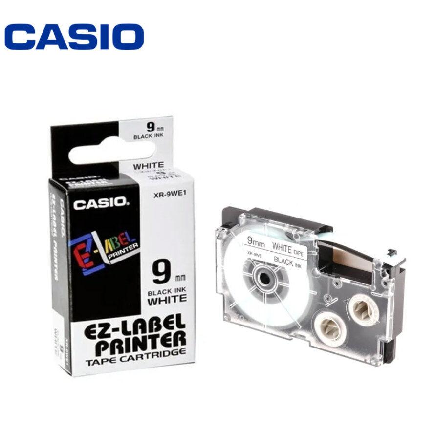 Xr 9we Casio Tape Compatible Casio XR-9WE1 Black On White 9mm X 8m