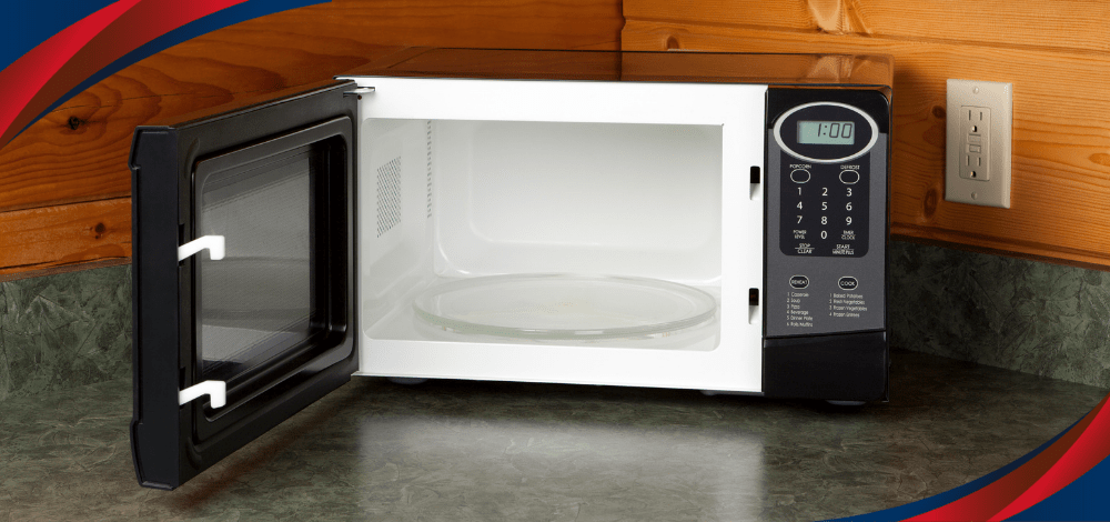 Microwave Oven Placed Over A Counter Top