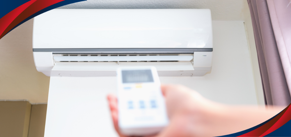 A person turning on their split type aircon from Western Appliances Philippines