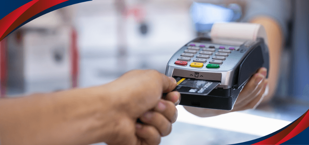 A customer paying through his credit card at Western Appliances Philippines