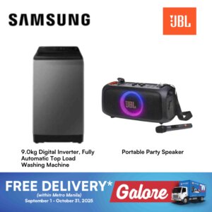 Samsung WA90CG4545BD & JBL PARTYBOXOTGESSENTIAL