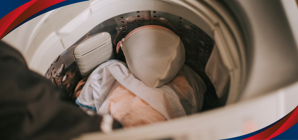 Picture of a washer tub with laundry, illustrating American Home’s washing machine with dryer and its prices in the Philippines