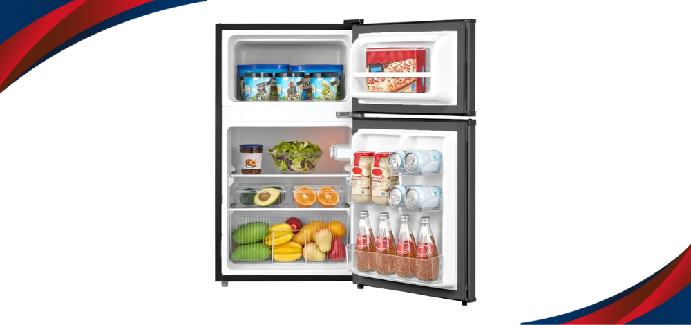 A mini refrigerator for small space rooms